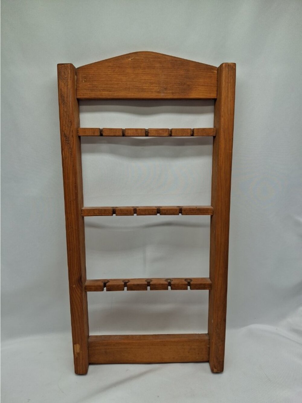 Vtg Wood Souvenir Spoon Jewelry Holder Wall Display Rack 18.5" x 9 " x 1.5"